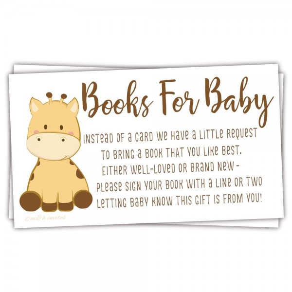 Giraffe Books Shower Request Cards