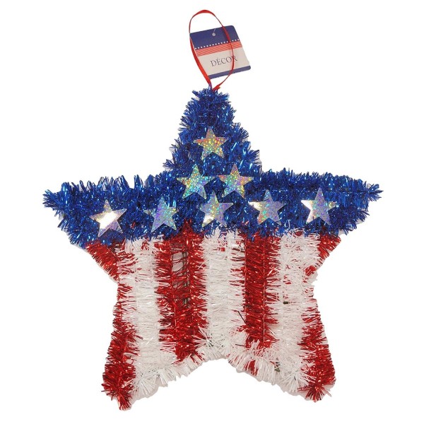 Patriotic Stars Stripes Tinsel Decoration