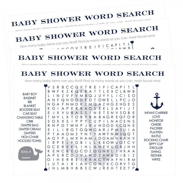 Nautical Baby Shower Search Cards Nautical Baby Shower Search Cards
