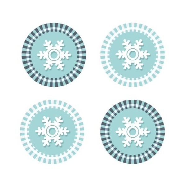 Holiday Snowflakes Cupcake Toppers Decoration