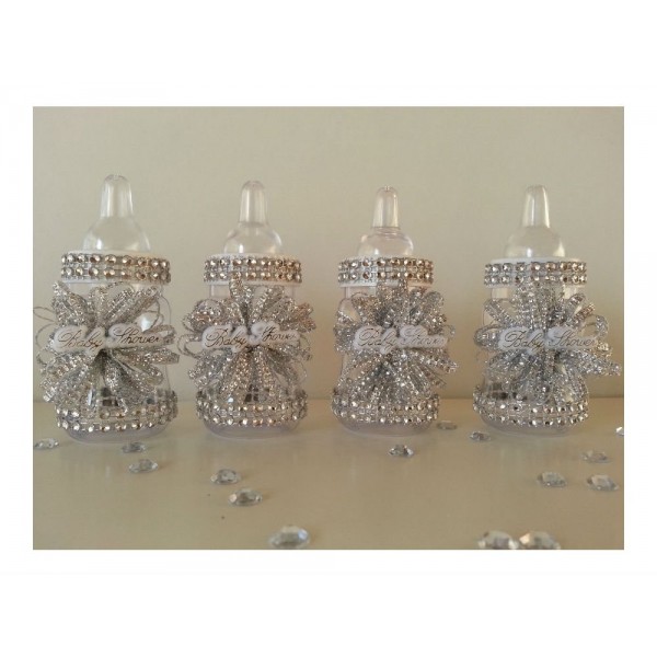 Silver Fillable Bottles Shower Decorations