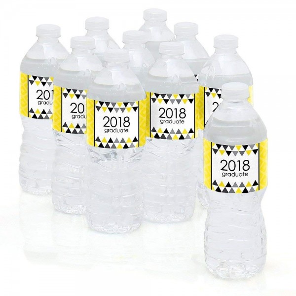 Yellow Grad Graduation Bottle Sticker