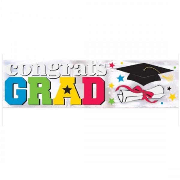 Multi Colored Banner Congrats Decoration Graduate