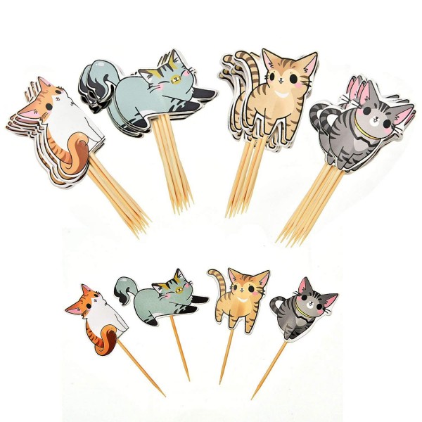 V fox Cupcake Toppers Birthday Decorations