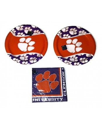 Clemson Tigers Bundle Plates Napkins