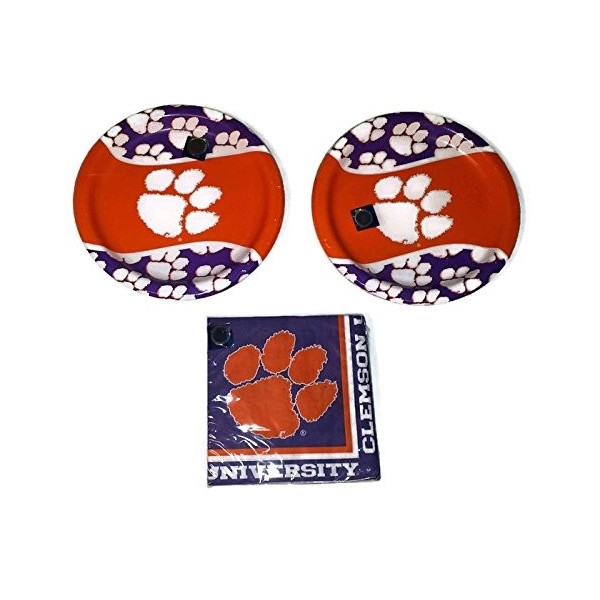 Clemson Tigers Bundle Plates Napkins