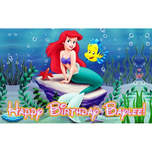 Little Mermaid Birthday Topper Personalized