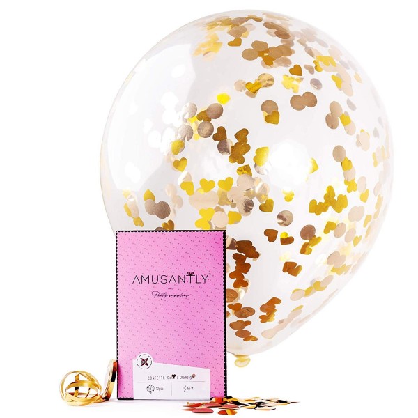 AMUSANTLY Champagne Confetti Transparent Pre Filled