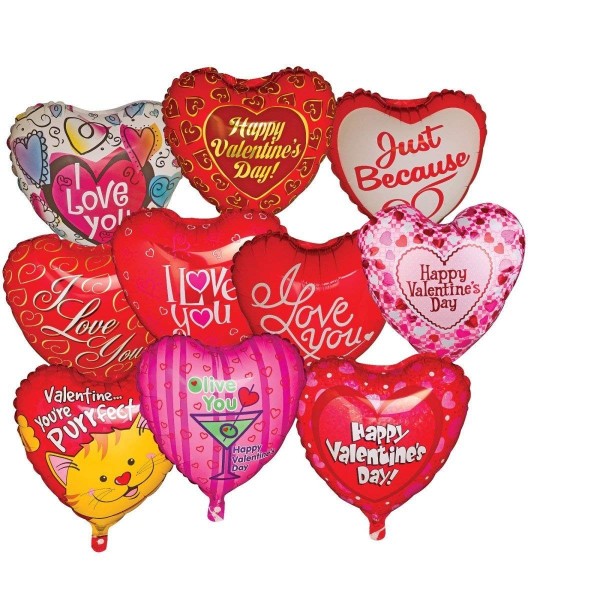 18 Mylar Valentine Balloon Assortment