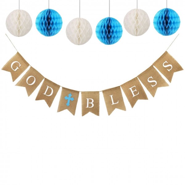 ALLFUN Honeycomb Baptism Communion Decorations