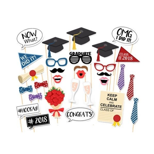 30PCS Popular Graduation Mustache Favors