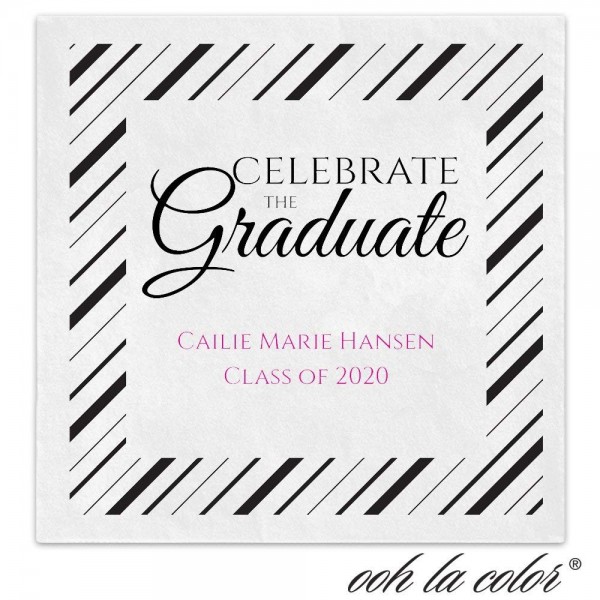 Diagonal Graduation Personalized Beverage Cocktail