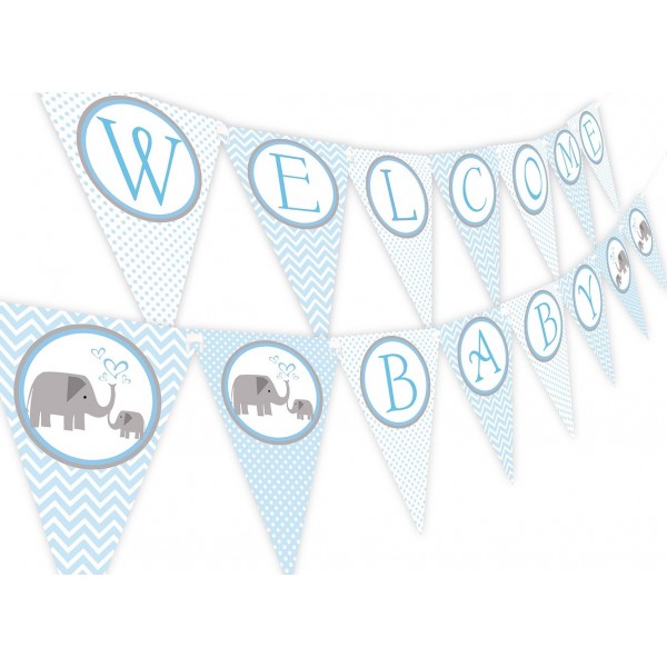 Little Elephant Shower Banner Pennant