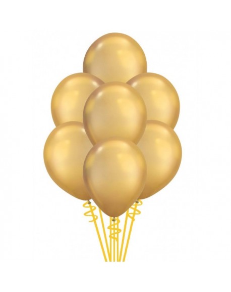 Solid Shine Chrome Gold Biodegradable Latex Balloons - 11-Inches - 100 ...