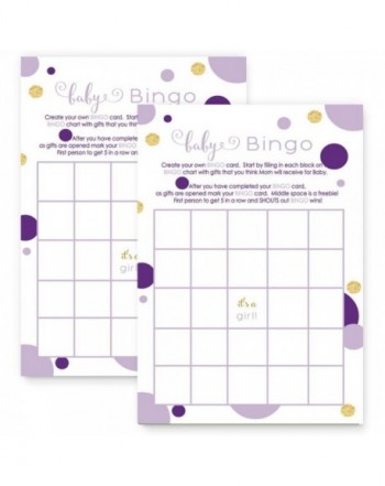 Purple Gold Baby Shower Bingo