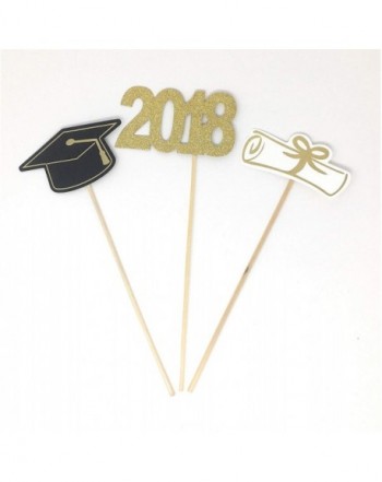 Double Sided Graduation 2018 Centerpiece Sticks Set of 3 Graduation Hat ...