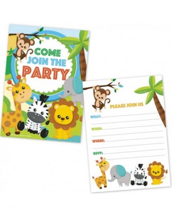 Safari Jungle Animals Invitations Birthday