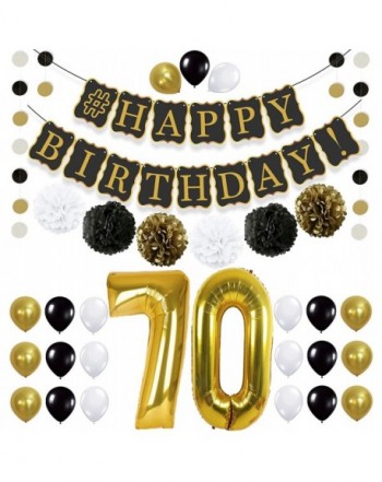 Black 70th Birthday Decorations Party