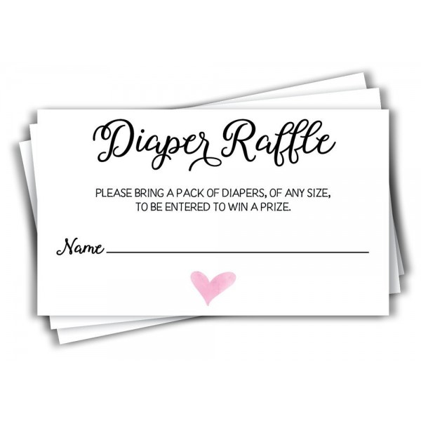 Lottery Invitations Supplies Diapers 50 Cards