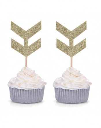 Giuffi Golden Cupcake Toppers Wedding