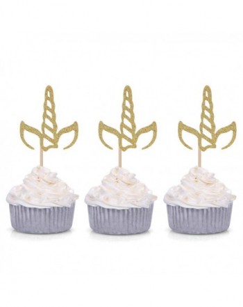 Giuffi Glitter Unicorn Cupcake Toppers