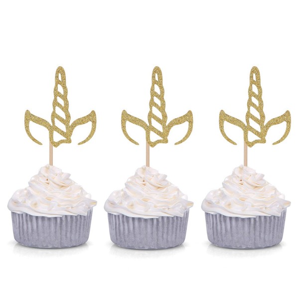 Giuffi Glitter Unicorn Cupcake Toppers