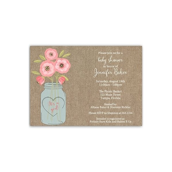 Invitations Flowers Watercolor Customized Envelopes