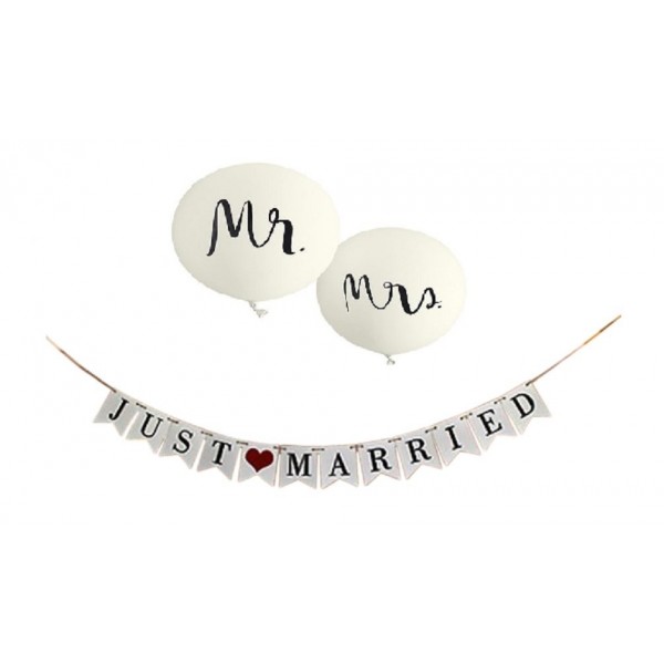 Just Married Banner Wedding Balloons