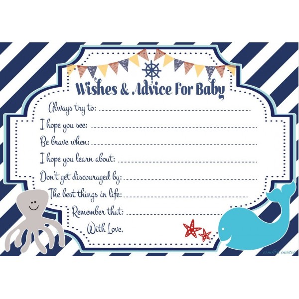 Nautical Wishes Advice Cards Count