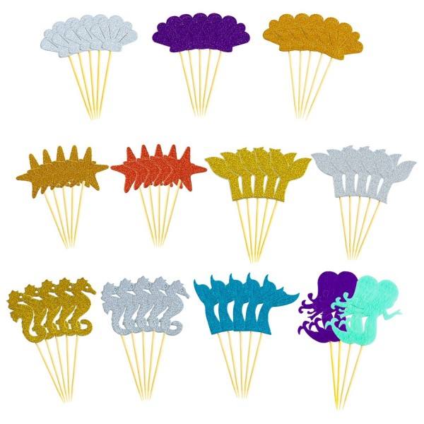 Aneco Mermaid Glitter Toppers Decoration
