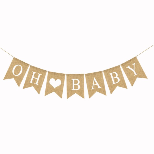 Burlap Banner Shower Gender Decoration