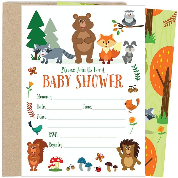 Woodland Baby Shower Invitations Envelopes