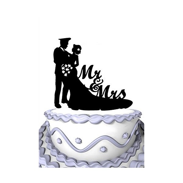 Meijiafei Police Silhouette Wedding Toppers