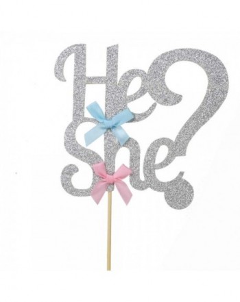 He She Cake Topper Glitter