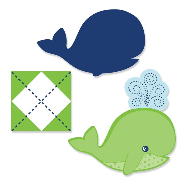 Tale Whale Shaped Birthday Cut Outs