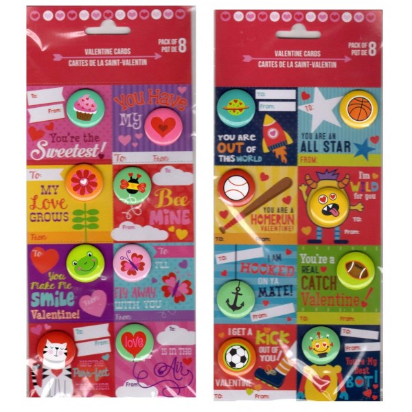 Valentines Cards Pinback Buttons Bundle