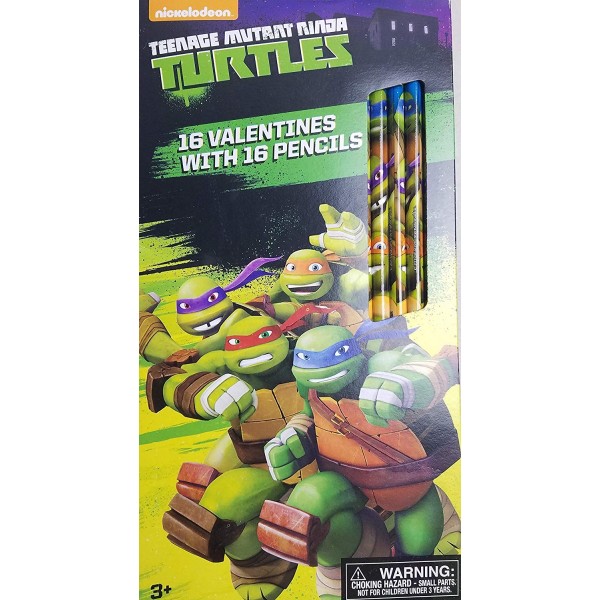 Nickelodeon Teenage Turtles Valentines Pencils