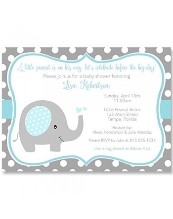 Elephant Invitations Sprinkle Printed Envelopes