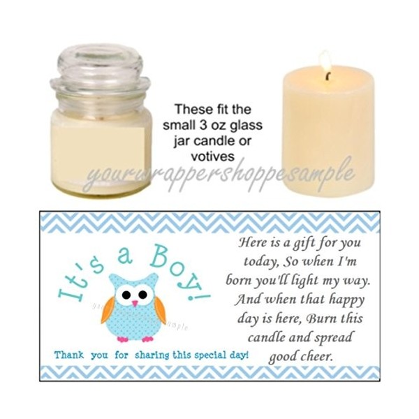 Shower Candle Party Favor Labels Shower Candle Party Favor Labels