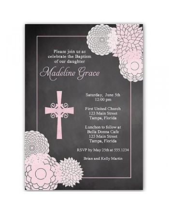 Communion Invitations Confirmation Religious Chalkboard