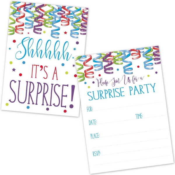 Surprise Birthday Party Invitations Adults