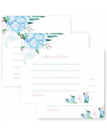 Blue Floral Wedding Advice Cards