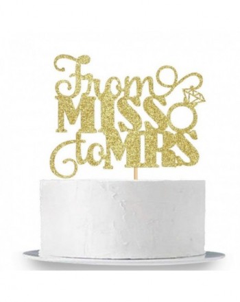 Gold Glitter Miss Cake Topper