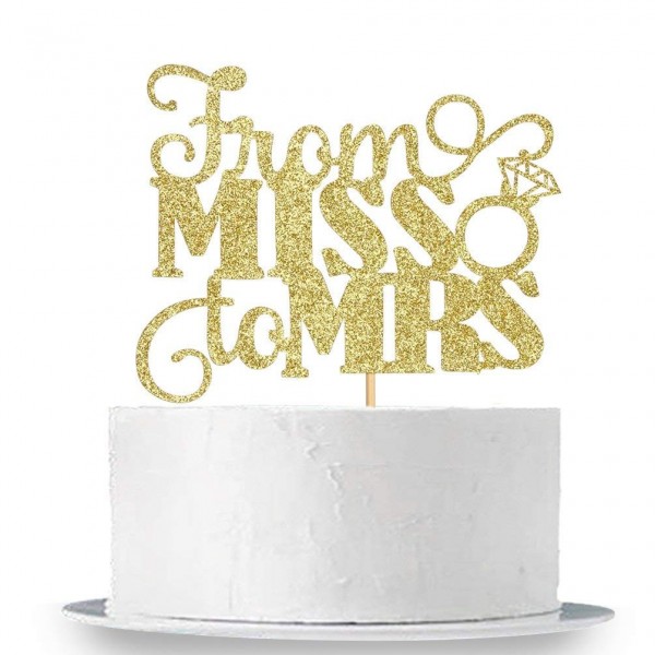 Gold Glitter Miss Cake Topper