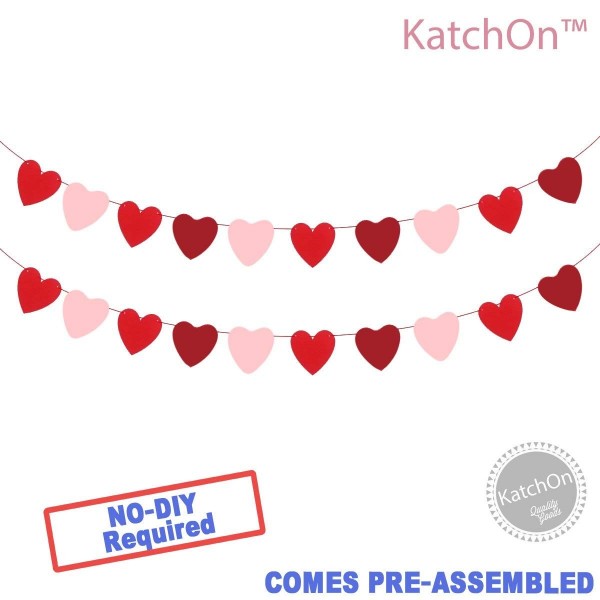 KATCHON Felt Heart Garland Banner KATCHON Felt Heart Garland Banner