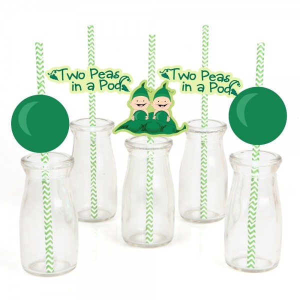 Twins Peas Paper Straw Decor