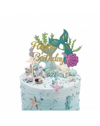 Glitter Mermaid Birthday Toppers Supplies