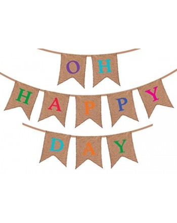 Happy Day Burlap Banner Congratulations