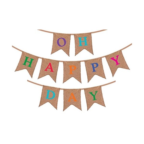 Happy Day Burlap Banner Congratulations