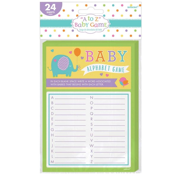 Baby Shower Alphabet Game Guests